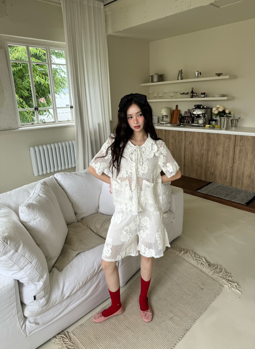 MAISONDEGLORY韓國㊣直郵東大門代購女裝新品熱賣套裝鉤針編織MAISON DE GLORY套裝