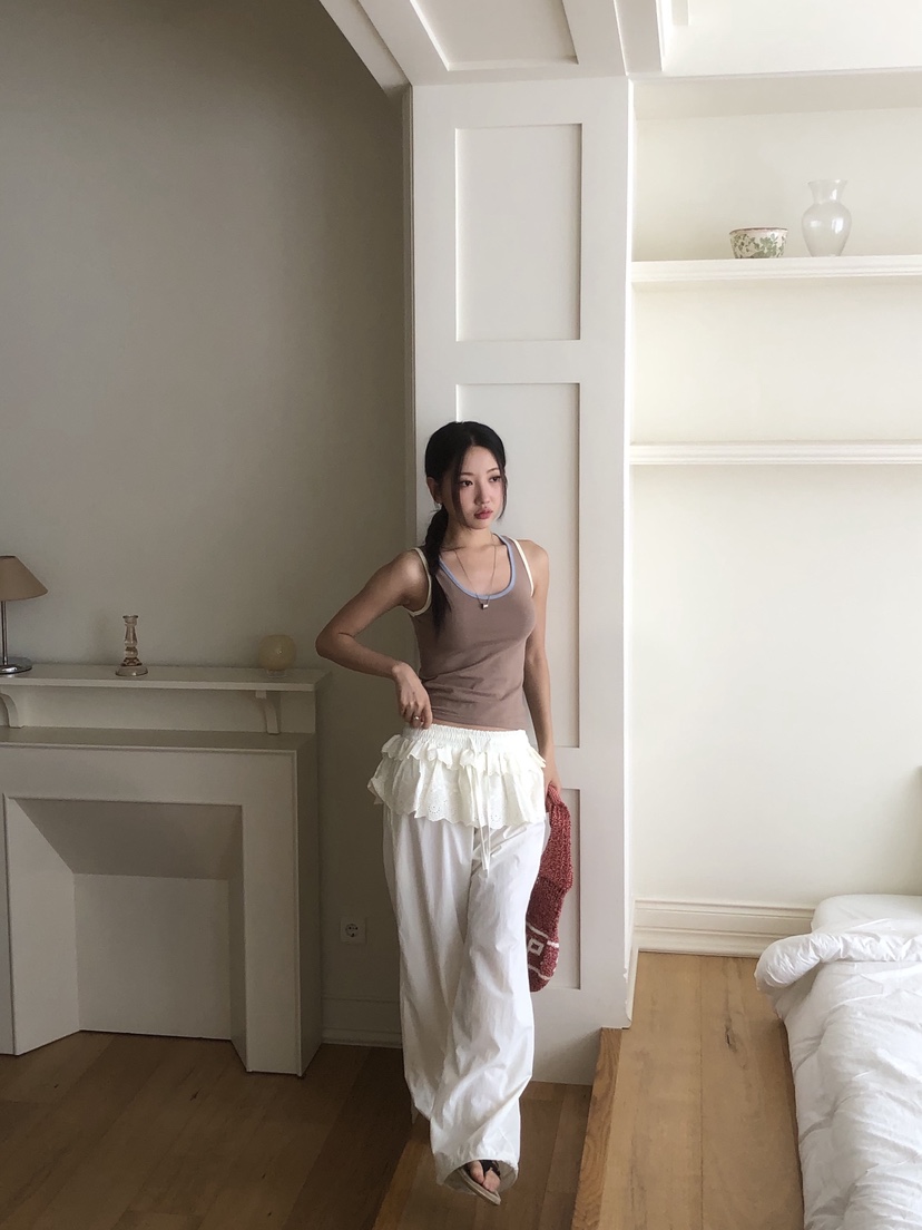 SUNDER MARKET直郵韓國代購㊣女裝新品推薦25春夏休閑休閑褲SUNDER MARKET休閑褲