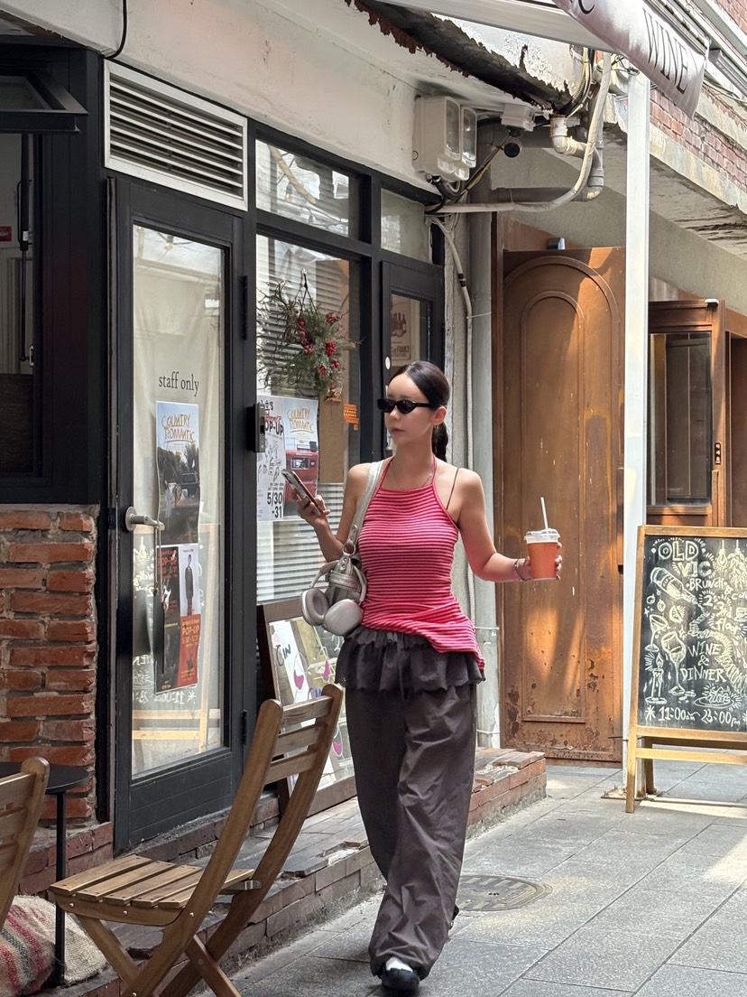 SUNDER MARKET直郵韓國代購㊣女裝新品推薦25春夏休閑休閑褲SUNDER MARKET休閑褲