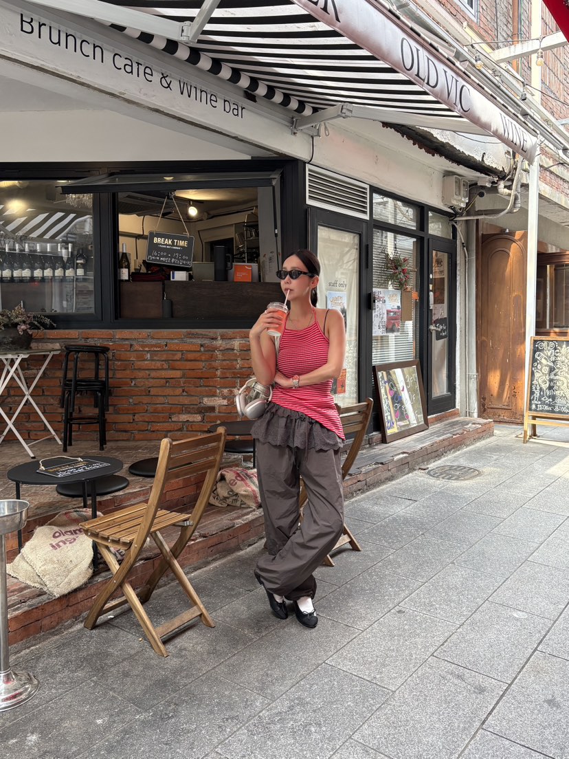 SUNDER MARKET直郵韓國代購㊣女裝新品推薦25春夏休閑休閑褲SUNDER MARKET休閑褲