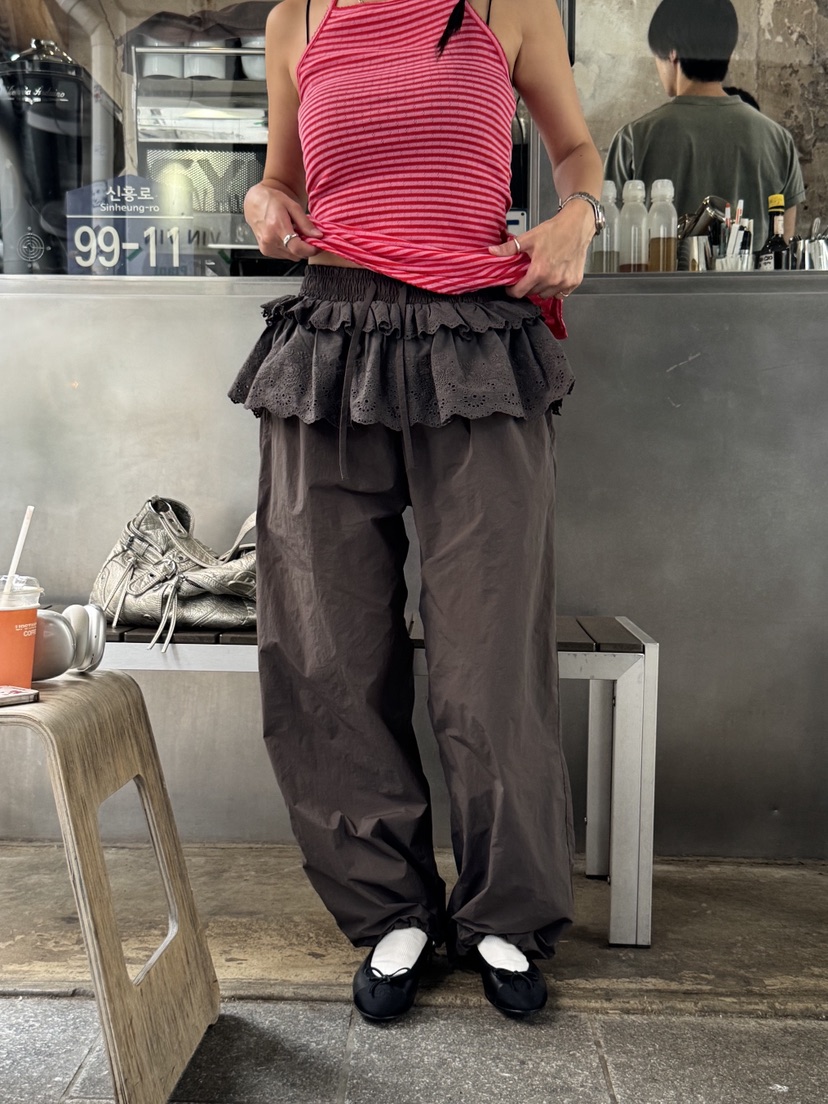 SUNDER MARKET直郵韓國代購㊣女裝新品推薦25春夏休閑休閑褲SUNDER MARKET休閑褲