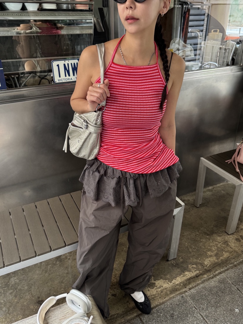 SUNDER MARKET直郵韓國代購㊣女裝新品推薦25春夏休閑休閑褲SUNDER MARKET休閑褲