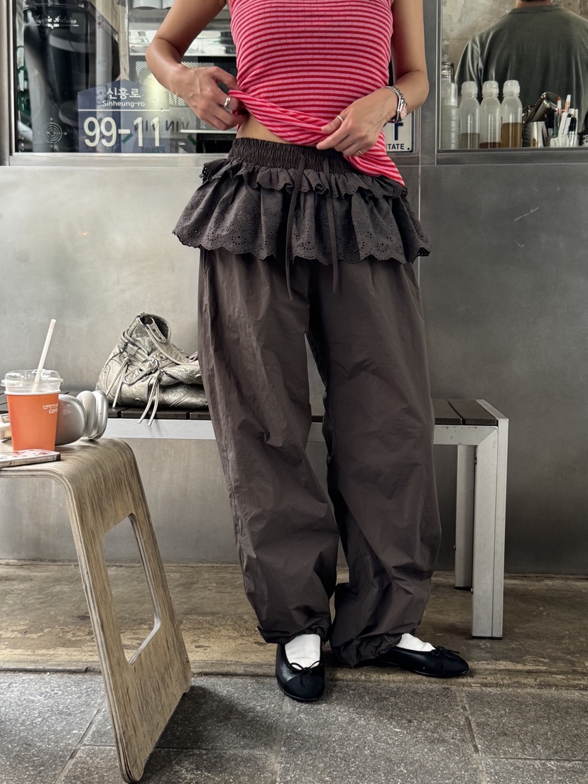 SUNDER MARKET直郵韓國代購㊣女裝新品推薦25春夏休閑休閑褲SUNDER MARKET休閑褲圖色2