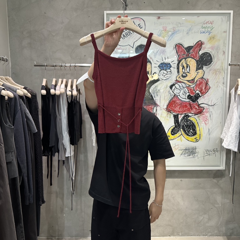 LAMAGIEPIE韓國㊣直郵東大門代購女裝新款熱賣吊帶背心含腰繩LAMAGIE GREY吊帶/背心圖色2