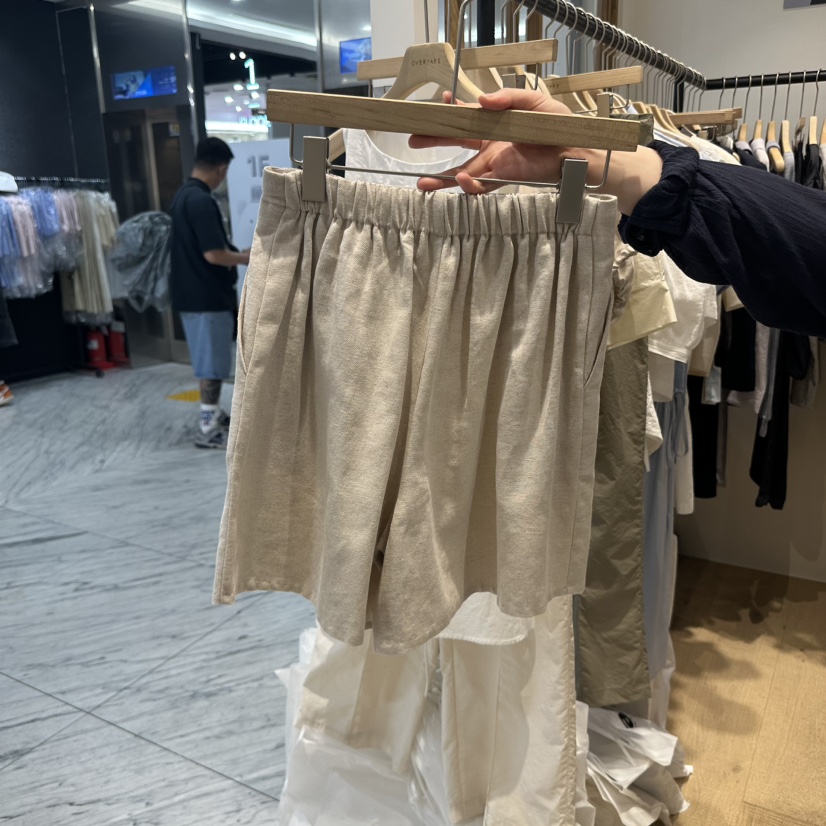 OVERTAKE韓國㊣直郵東大門代購女裝新品時尚推薦人氣短褲亞麻OVERTAKE短褲