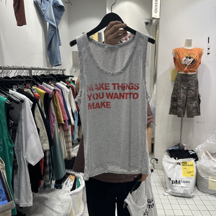 THE WEEKND韓國直郵㊣東大門實拍女裝新品時尚人氣吊帶背心THE WEEKND吊帶/背心圖色2