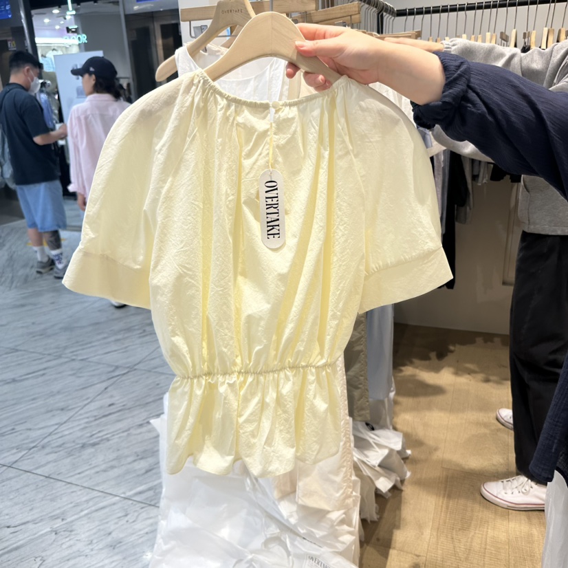 OVERTAKE直郵韓國代購㊣女裝新品25春夏熱賣休閑襯衫蕾絲衫OVERTAKE襯衫/蕾絲衫
