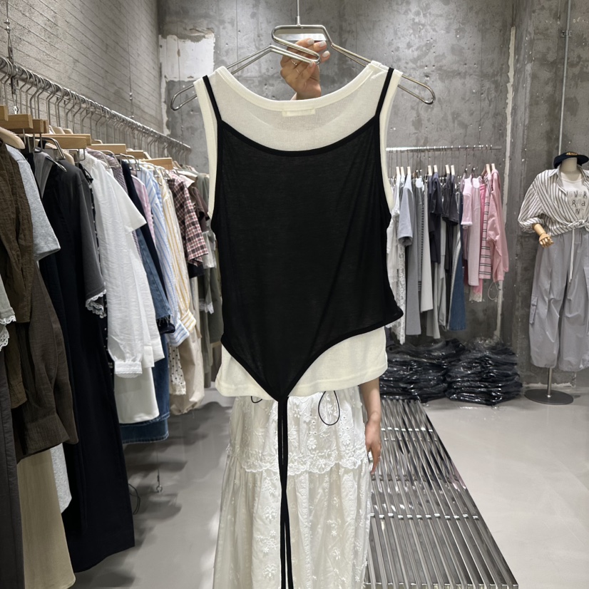 JUNI韓國㊣直郵東大門代購女裝新品熱賣時尚休閑25春夏吊帶背心my juni吊帶/背心
