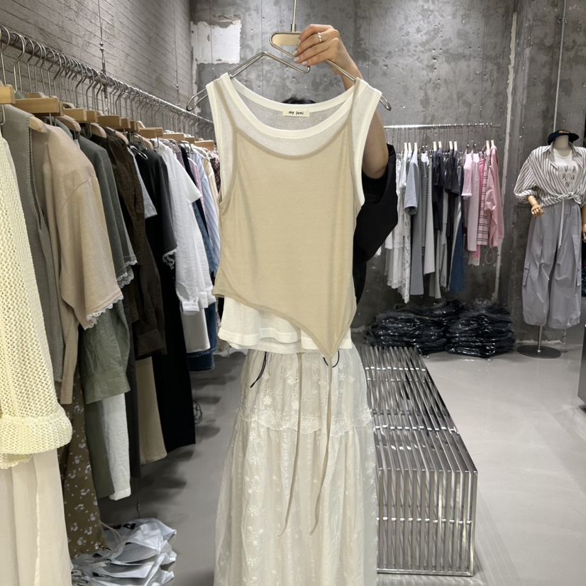 JUNI韓國㊣直郵東大門代購女裝新品熱賣時尚休閑25春夏吊帶背心my juni吊帶/背心