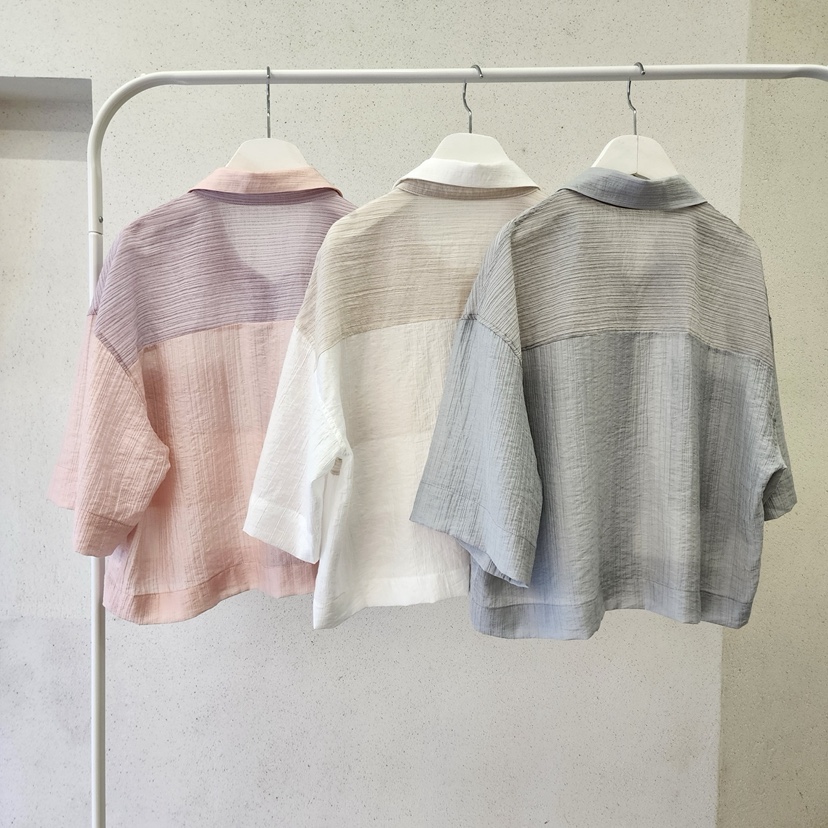 LA BLOOM韓國代購女裝新品25春夏熱賣真品時尚職業襯衫蕾絲衫La Bloom襯衫/蕾絲衫