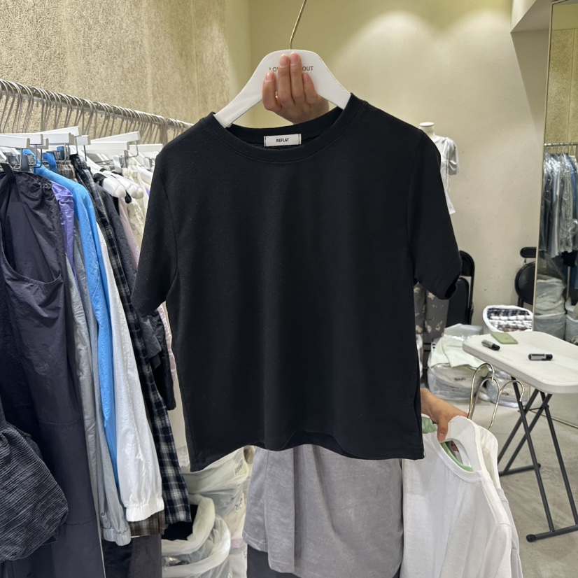REFLAT韓國代購女裝新款熱賣職業時尚25春夏真品T恤短款亞麻REFLATT恤圖色4