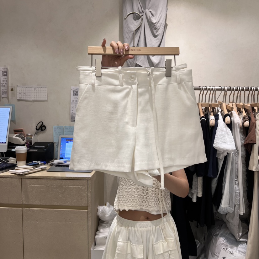 SALONDEMAG韓國代購女士新品真品推薦職業時尚人氣短褲含腰帶SALONDEMAG短褲圖色1
