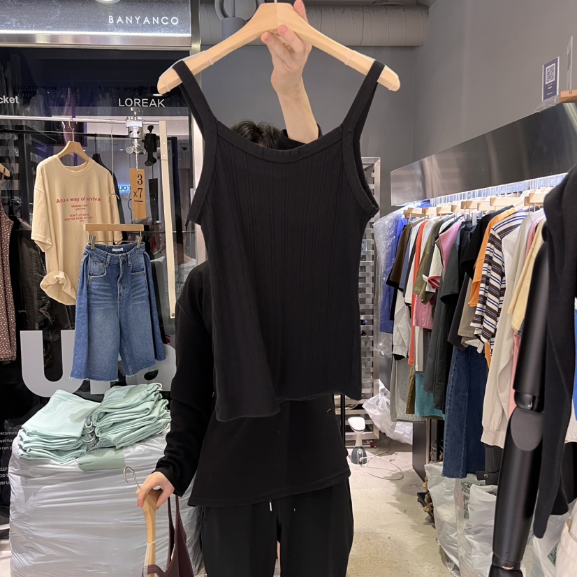 BANY ANCO韓國代購女士新款時尚熱賣25春夏真品人氣吊帶背心BANY ANCO吊帶/背心