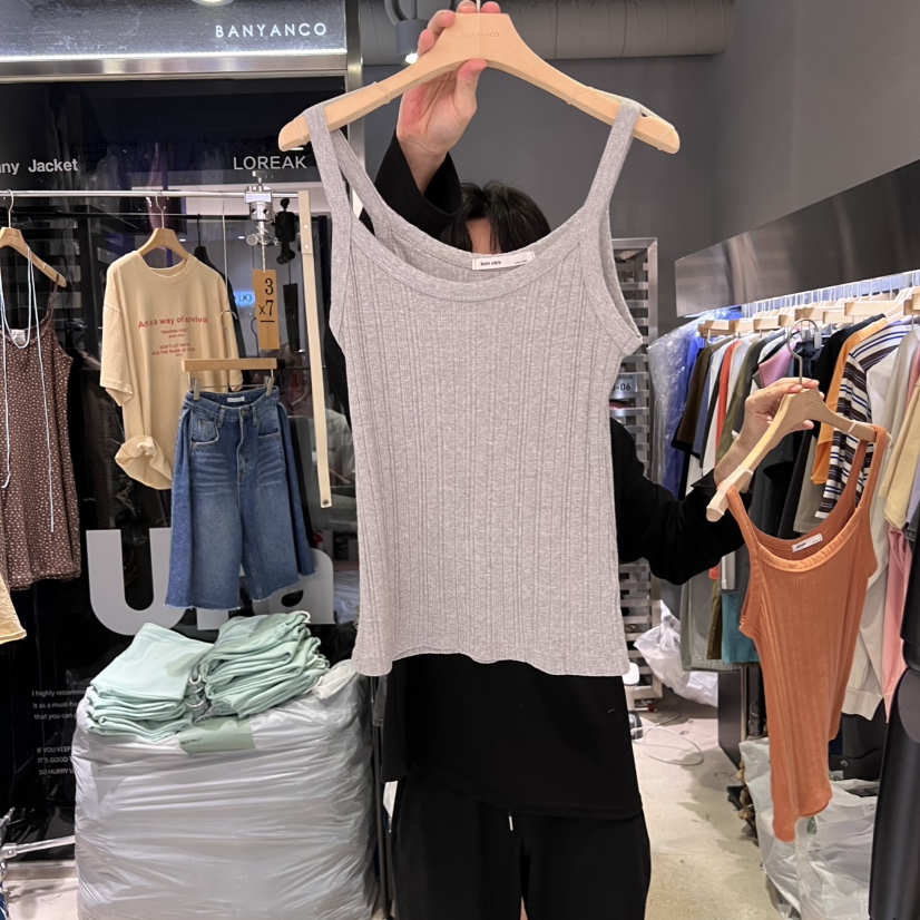 BANY ANCO韓國代購女士新款時尚熱賣25春夏真品人氣吊帶背心BANY ANCO吊帶/背心圖色4