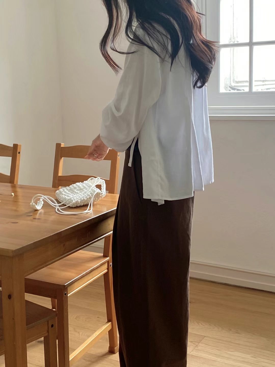 SOMETHINGELSE直郵韓國代購㊣女裝新品時尚襯衫蕾絲衫亞麻紐扣SOMETHINGELSE襯衫/蕾絲衫