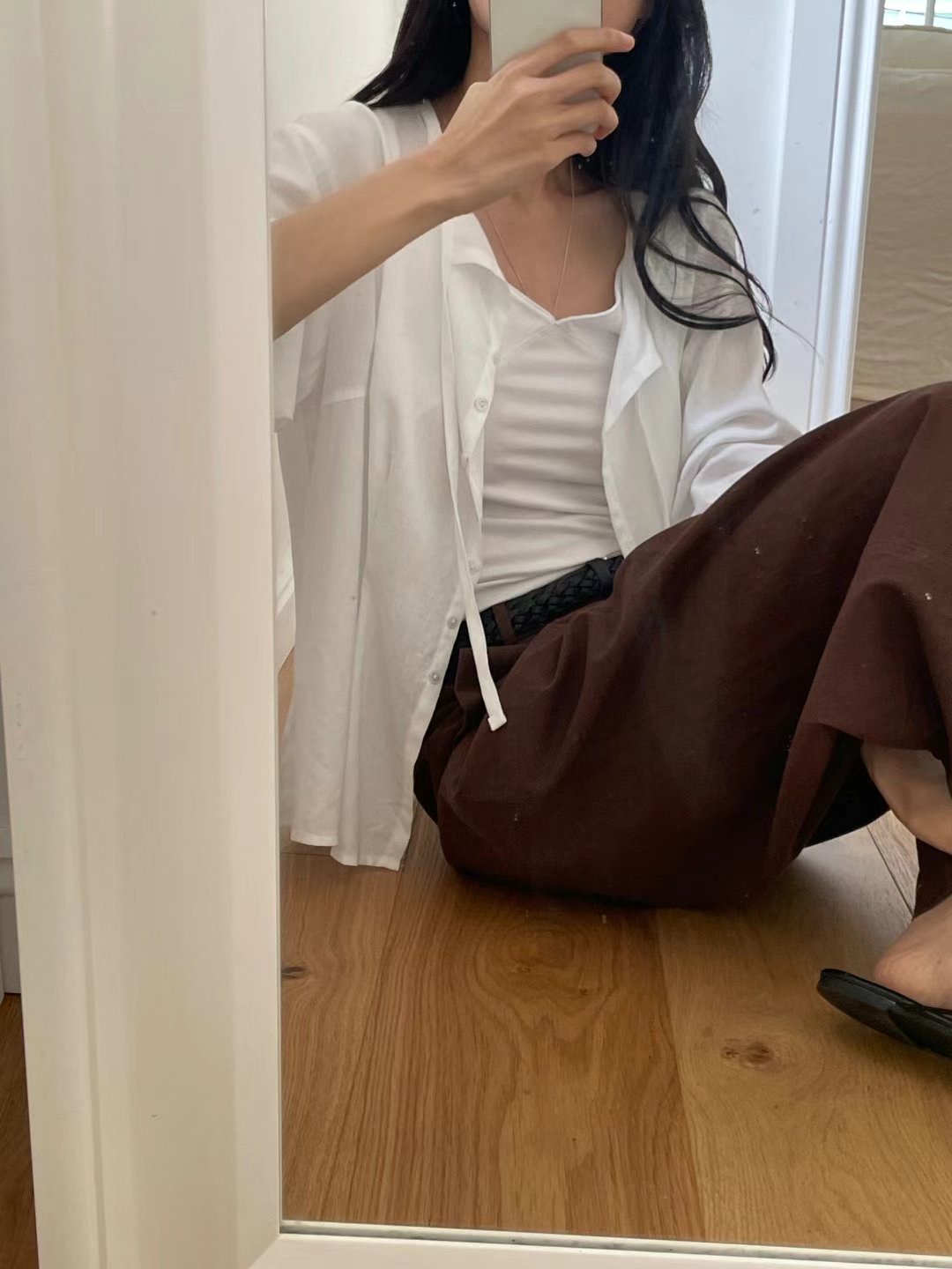 SOMETHINGELSE直郵韓國代購㊣女裝新品時尚襯衫蕾絲衫亞麻紐扣SOMETHINGELSE襯衫/蕾絲衫