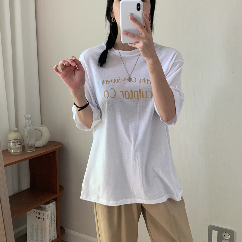 HELLO JINI韓國直郵㊣女裝新品推薦25春夏時尚人氣休閑T恤HELLO JINIT恤圖色1