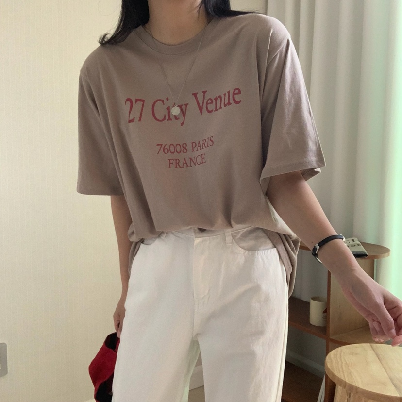 HELLO JINI韓國㊣直郵東大門代購女裝新款時尚人氣熱賣T恤HELLO JINIT恤圖色2