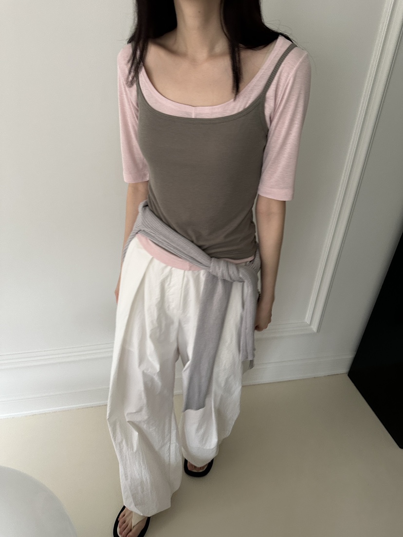 BOWIE韓國直郵㊣東大門實拍女裝新品休閑時尚25春夏吊帶背心BOWIE吊帶/背心