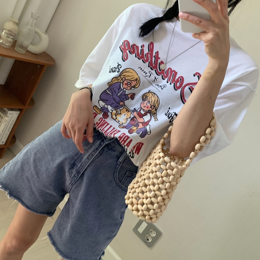 FROMJINI韓國㊣直郵東大門代購女裝新品推薦人氣休閑熱賣T恤FROMJINIT恤
