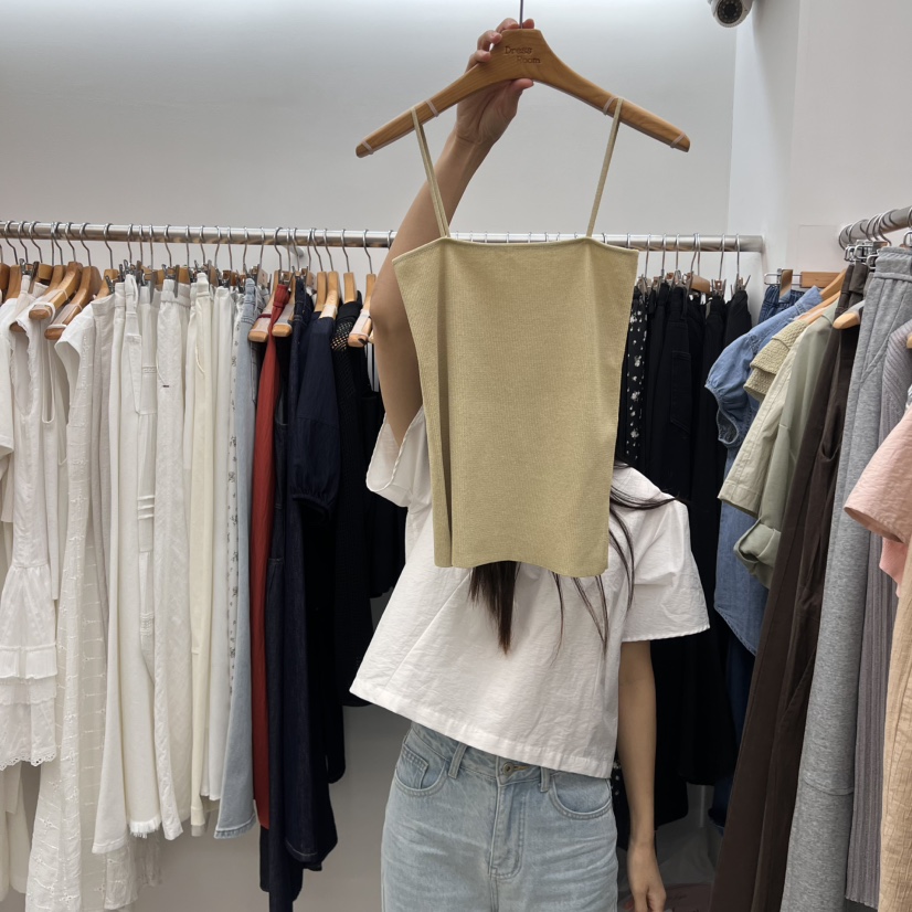 DRESS ROOM韓國直郵㊣女裝新款人氣時尚推薦熱賣25春夏吊帶背心DRESS ROOM吊帶/背心圖色1