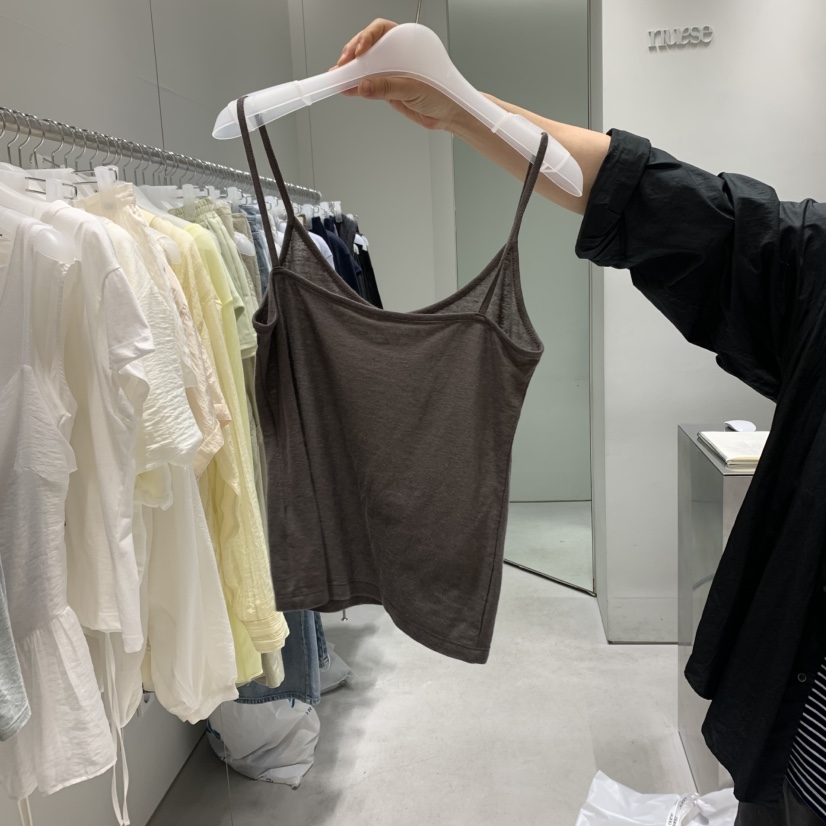NUESE直郵韓國代購㊣女裝新品時尚熱賣休閑25春夏吊帶背心亞麻布NUESE吊帶/背心