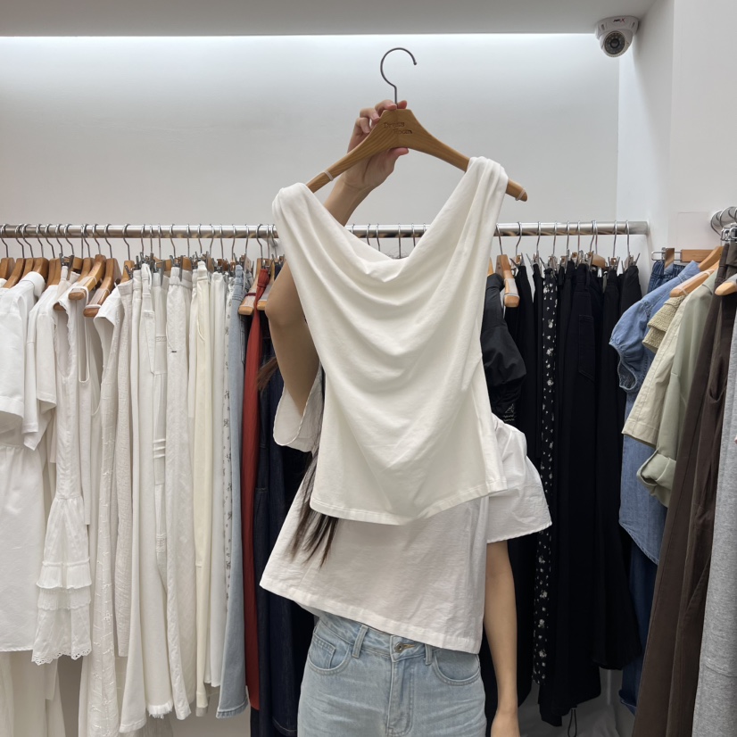 DRESS ROOM直郵韓國代購㊣女裝新款休閑熱賣時尚人氣吊帶背心DRESS ROOM吊帶/背心