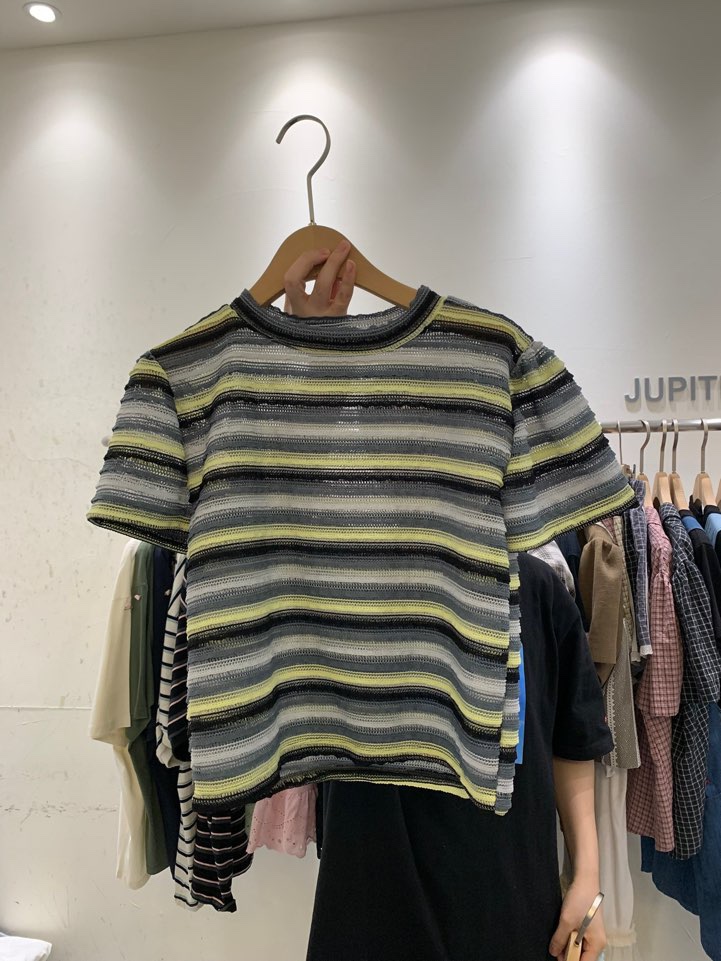 JUPITER韓國直郵㊣女裝新款推薦時尚熱賣25春夏T恤泡泡袖荷葉邊JUPITERT恤圖色2