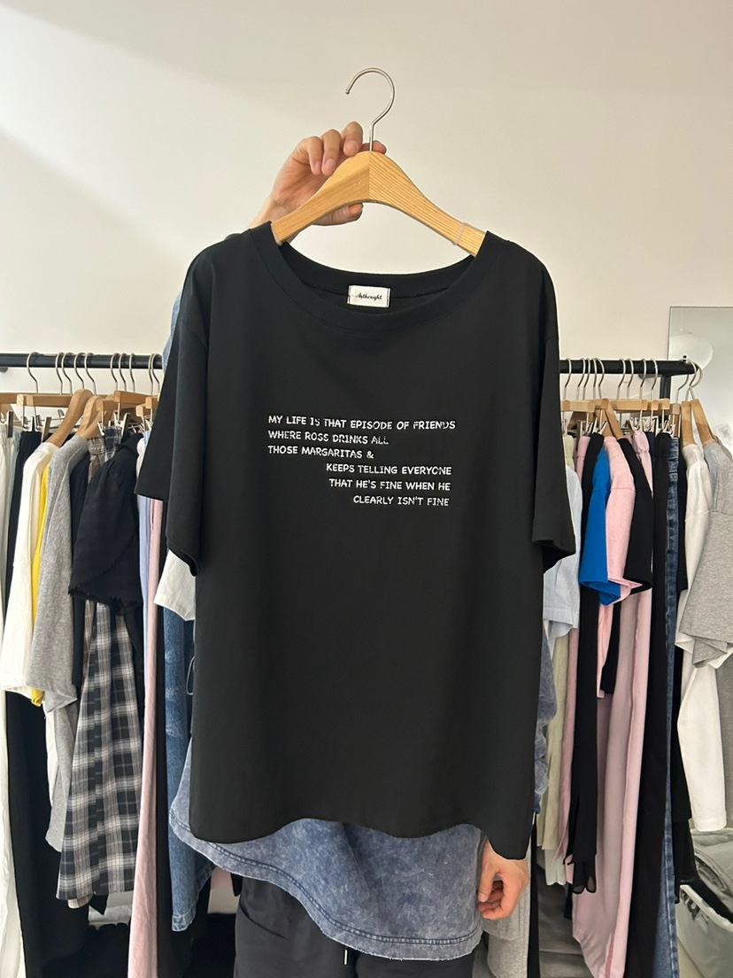AS THOUGHT直郵韓國代購㊣女裝新品熱賣人氣25春夏T恤露肩AS THOUGHTT恤圖色3