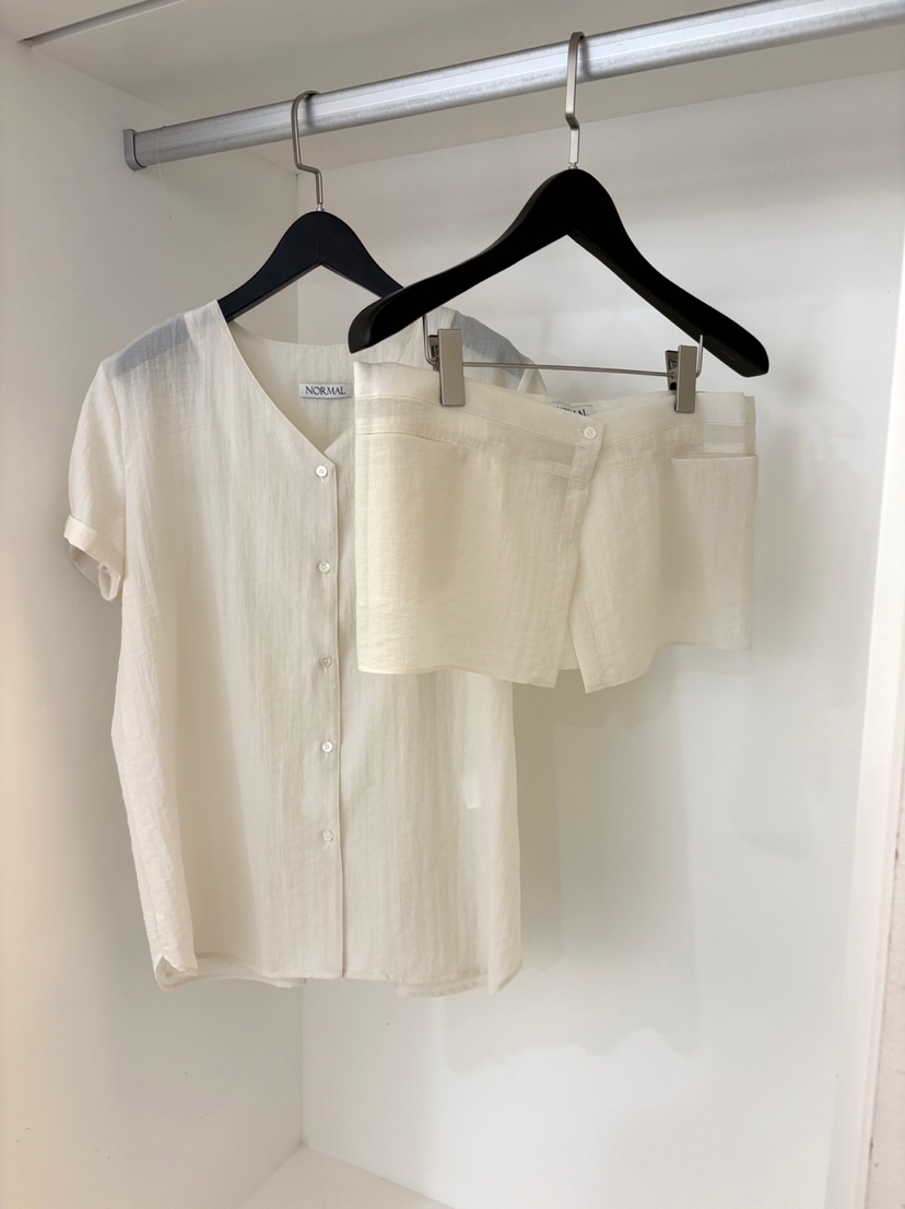 NORMAL直郵韓國代購㊣女裝新品推薦休閑人氣25春夏套裝兩件套V領NORMAL套裝圖色2