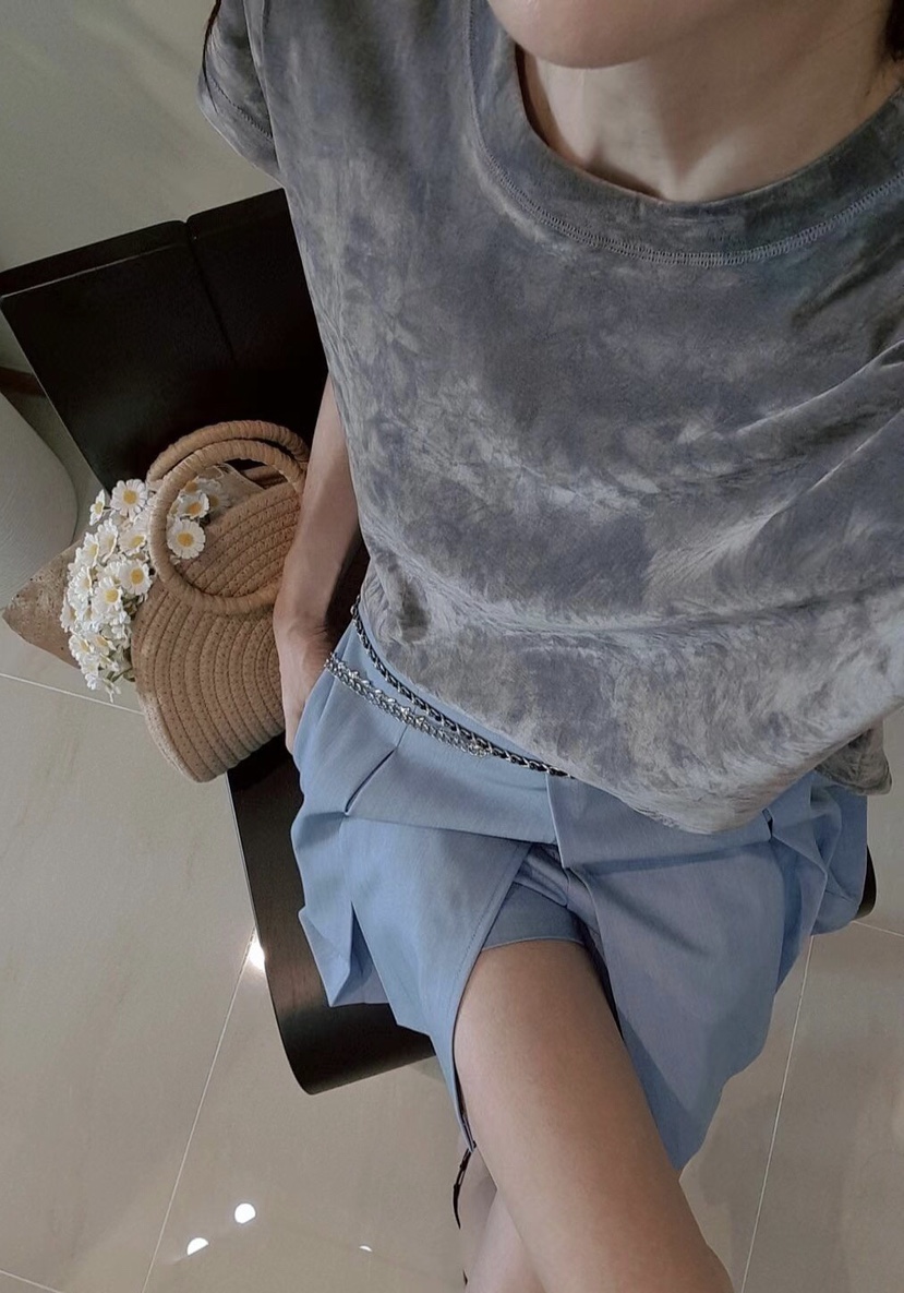 GENTLE B韓國直郵㊣女裝新品休閑人氣時尚25春夏T恤天鵝絨GENTLE BT恤