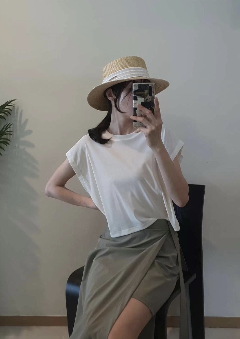 GENTLE B韓國直郵㊣女裝新品休閑人氣時尚25春夏T恤天鵝絨GENTLE BT恤