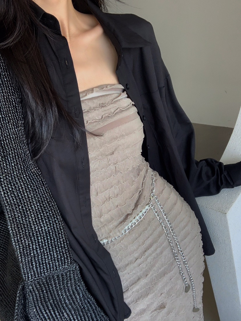 VERANDA韓國直郵㊣東大門實拍女裝新品休閑人氣襯衫蕾絲衫天絲VERANDA襯衫/蕾絲衫