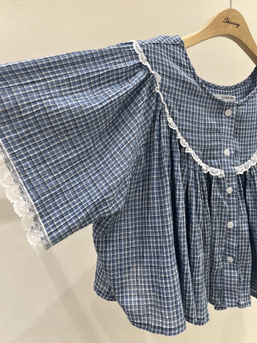 SHIRRING直郵韓國代購㊣女裝新品25春夏人氣休閑襯衫蕾絲衫SHIRRING襯衫/蕾絲衫