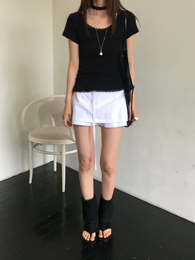 MONDAYMORING韓國直郵㊣女裝新品休閑熱賣時尚25春夏裙褲含腰帶MONDAYMORING裙褲