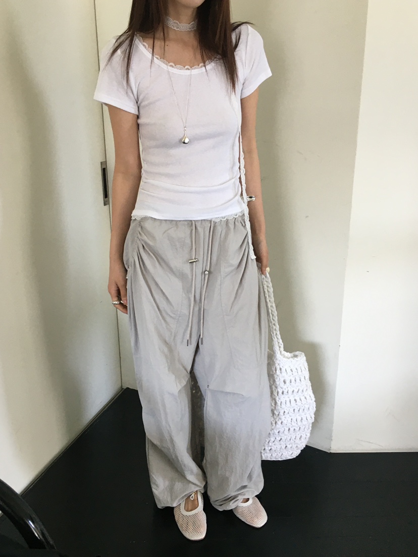 MONDAYMORING韓國直郵㊣女裝新款人氣休閑推薦T恤含脖帶套裝MONDAYMORINGT恤
