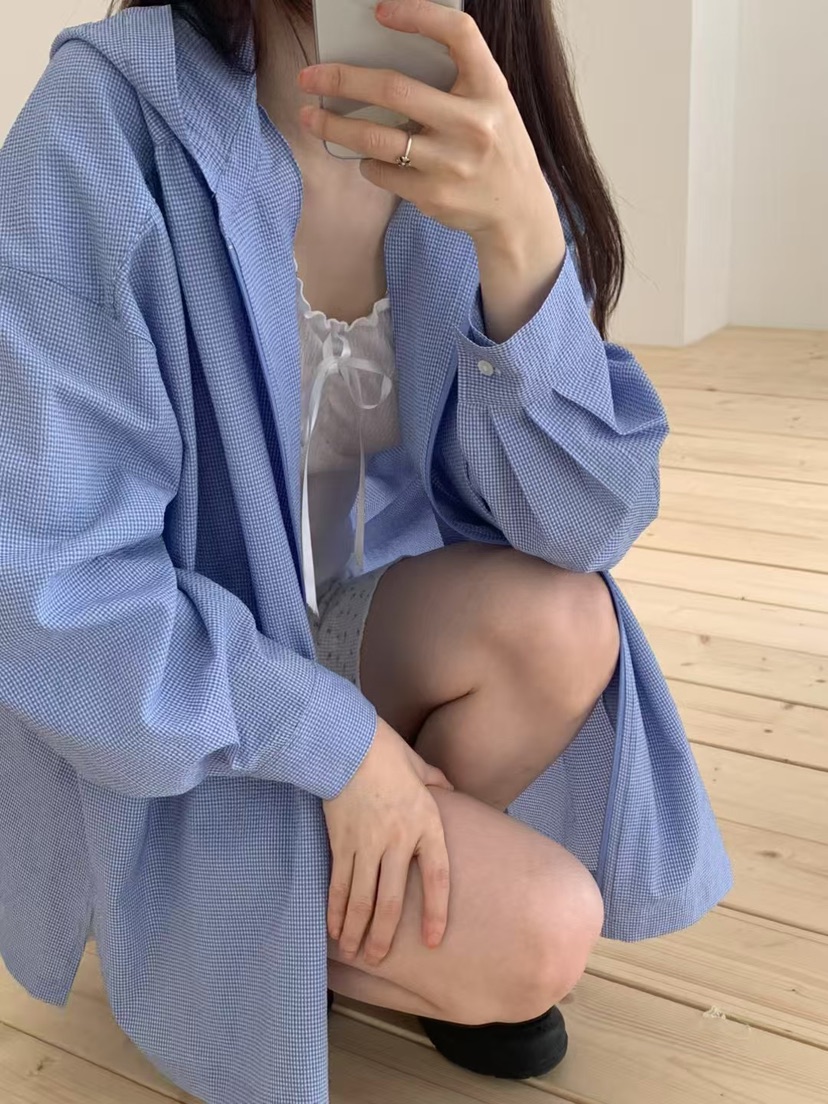 TAF直郵韓國代購㊣女裝新款熱賣時尚休閑夾克連帽衫拉鏈褶皺TAF夾克