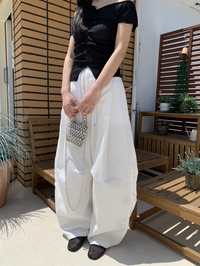 BADCALM韓國直郵㊣女裝新品休閑時尚熱賣人氣25春夏休閑褲尼龍BADCALM休閑褲