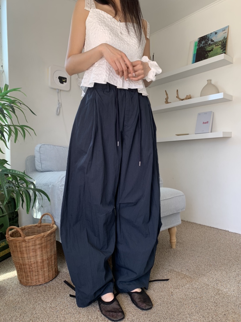 BADCALM韓國直郵㊣女裝新品休閑時尚熱賣人氣25春夏休閑褲尼龍BADCALM休閑褲圖色2