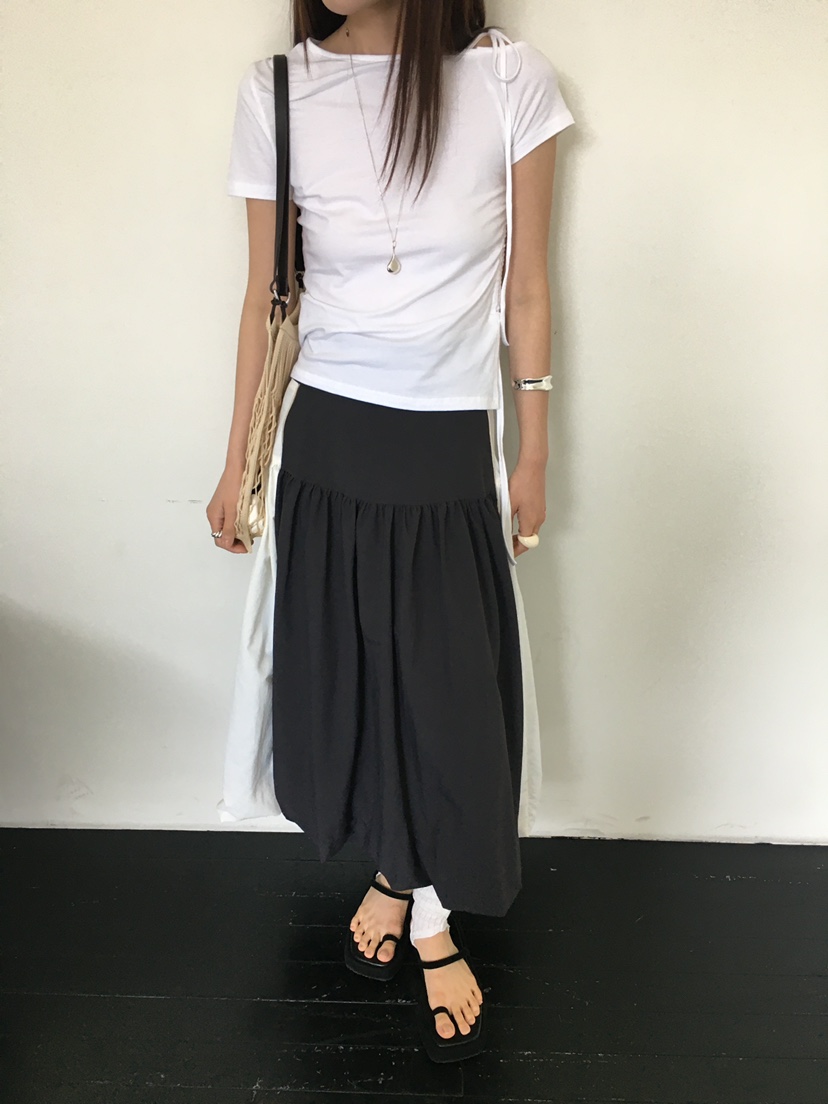 MONDAYMORING韓國直郵㊣女裝新品推薦25春夏時尚熱賣T恤褶皺MONDAYMORINGT恤