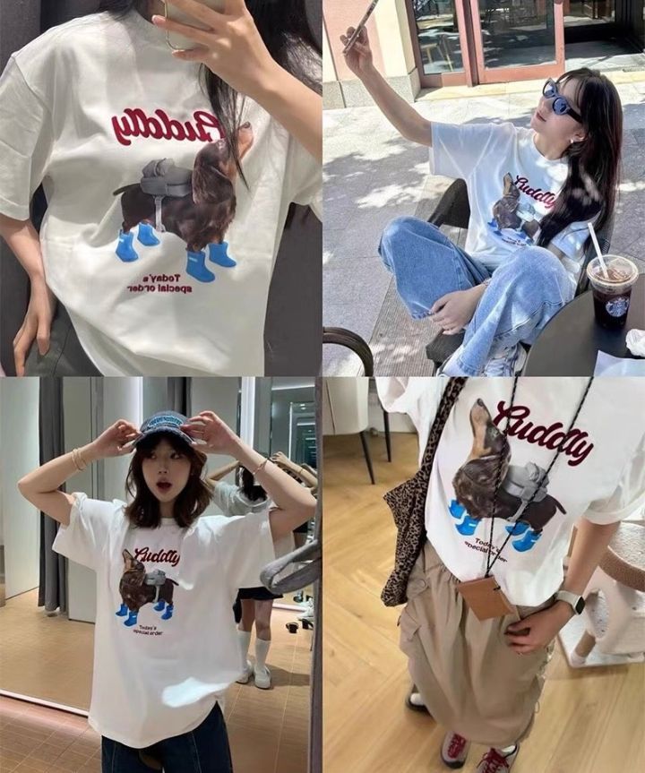 STAY HERE直郵韓國代購㊣女裝新款熱賣推薦休閑25春夏時尚T恤STAY HERET恤