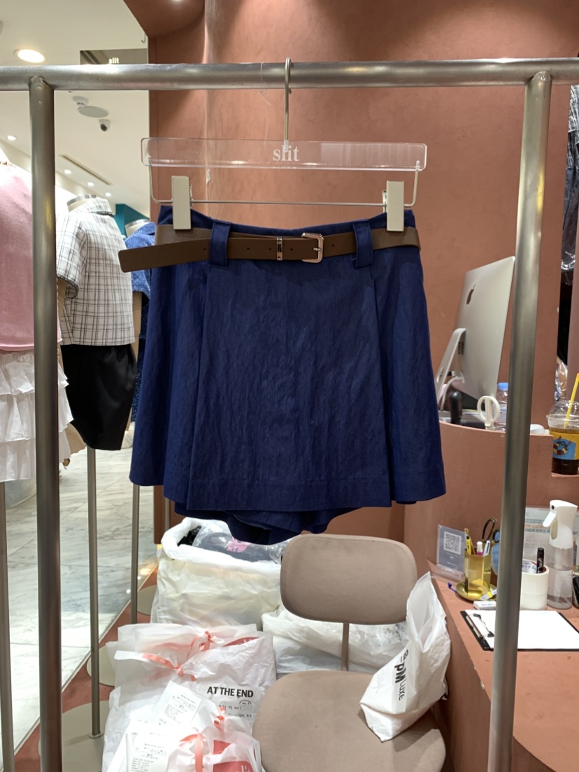 SLIT韓國直郵㊣東大門實拍女裝新款熱賣25春夏短褲不含腰帶SLIT短褲