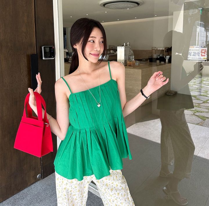 STAY HERE韓國㊣直郵東大門代購女裝新品時尚熱賣吊帶背心STAY HERE吊帶/背心