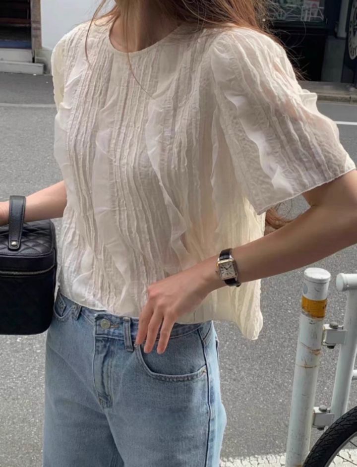 STAY HERE韓國直郵㊣東大門實拍女裝新款熱賣推薦襯衫蕾絲衫STAY HERE襯衫/蕾絲衫