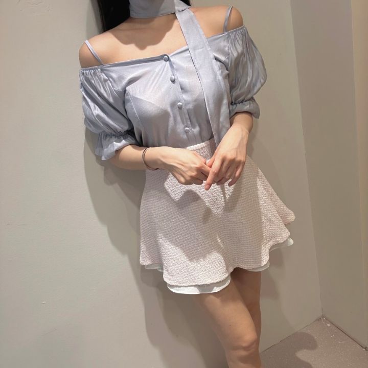 火Ⅱ-화투-T直郵韓國代購㊣女裝新品時尚休閑推薦襯衫蕾絲衫火Ⅱ襯衫/蕾絲衫
