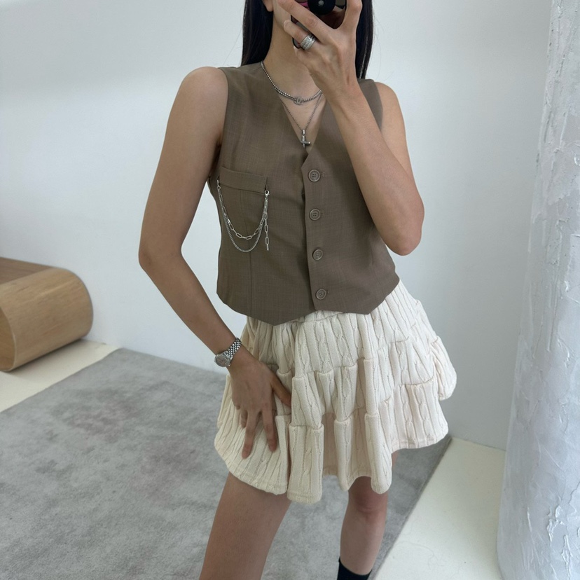 SOUIT直郵韓國代購㊣女裝新款推薦25春夏人氣休閑時尚熱賣馬甲SOUIT by mabel-L馬甲