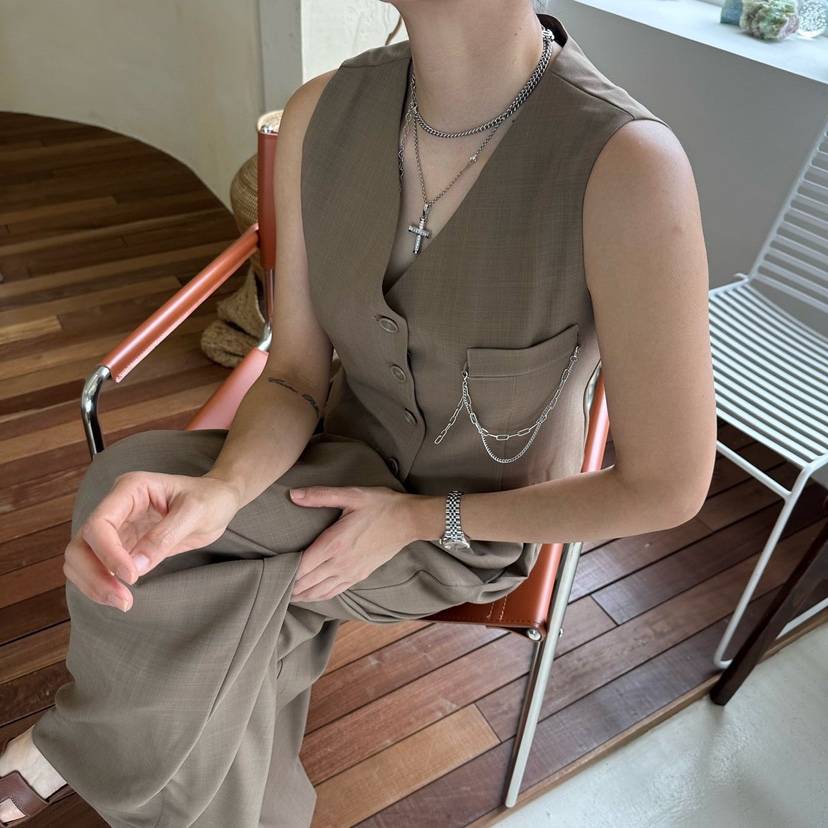 SOUIT直郵韓國代購㊣女裝新款推薦25春夏人氣休閑時尚熱賣馬甲SOUIT by mabel-L馬甲