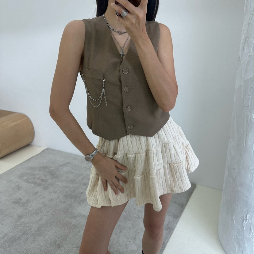 SOUIT直郵韓國代購㊣女裝新款推薦25春夏人氣休閑時尚熱賣馬甲SOUIT by mabel-L馬甲