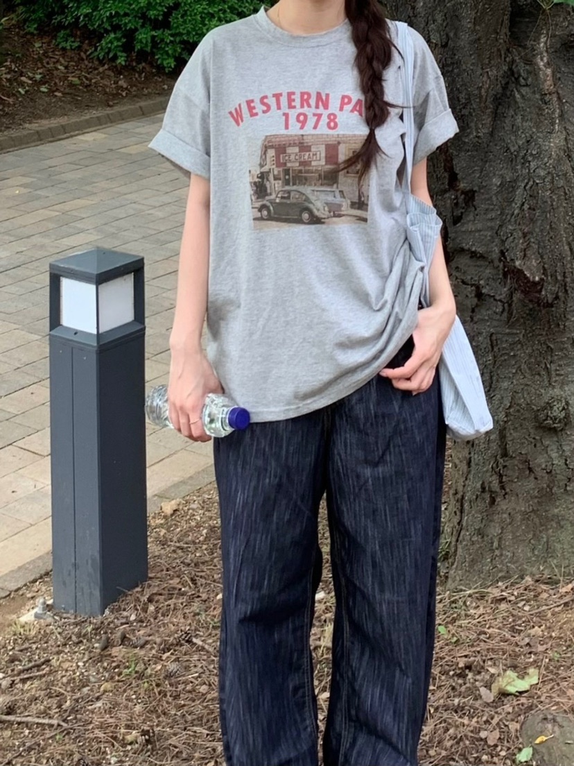 EOMPIT韓國㊣直郵東大門代購女裝新款人氣推薦時尚熱賣25春夏T恤EOMPITT恤圖色2