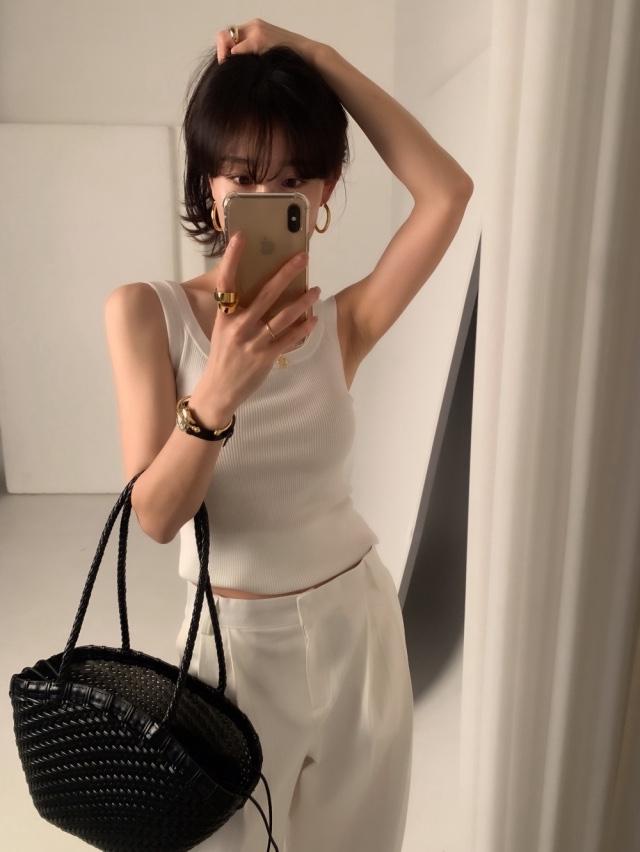 MAYBE&amp;CO直郵韓國代購㊣女裝新款休閑25春夏人氣吊帶背心MAYBE&amp;CO吊帶/背心